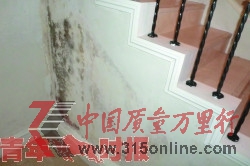 徐先生新買的別墅還沒入住,墻體多處出現霉變。